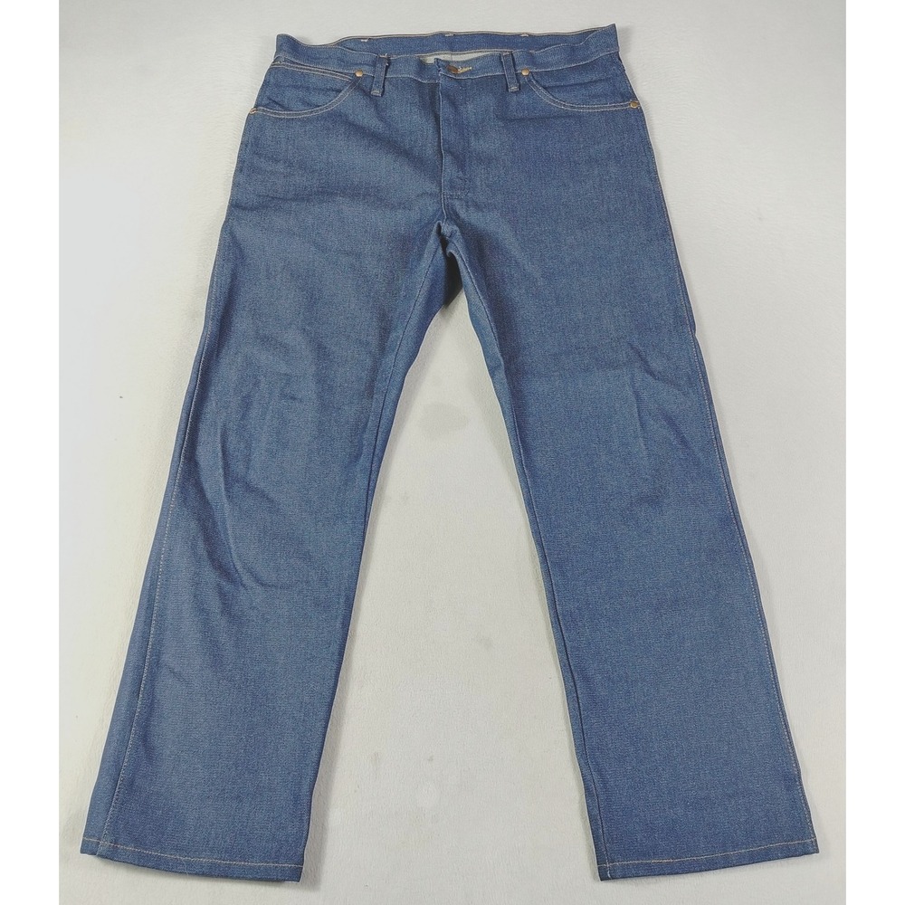 Wrangler Jeans Mens 36 Blue Dark Wash Regular Straight Denim Cowboy Cut Western